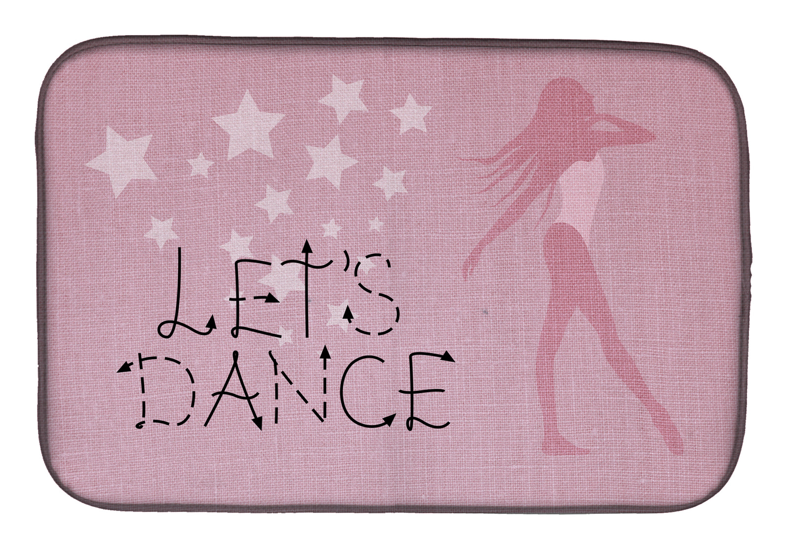 Let's Dance Linen Pink Dish Drying Mat BB5375DDM  the-store.com.