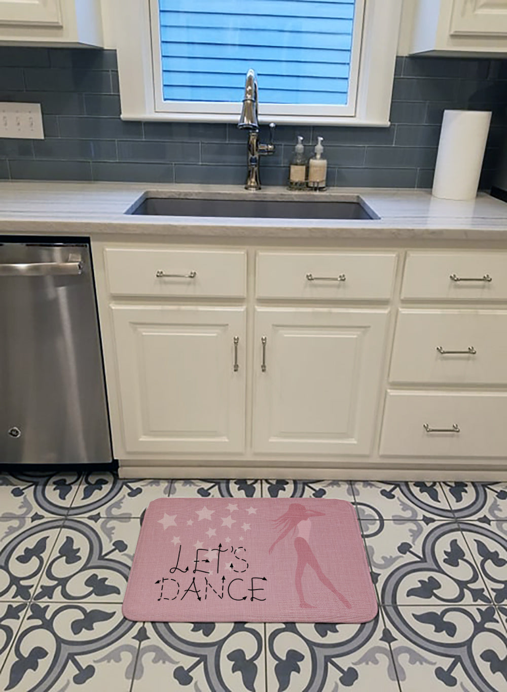 Let's Dance Linen Pink Machine Washable Memory Foam Mat BB5375RUG - the-store.com