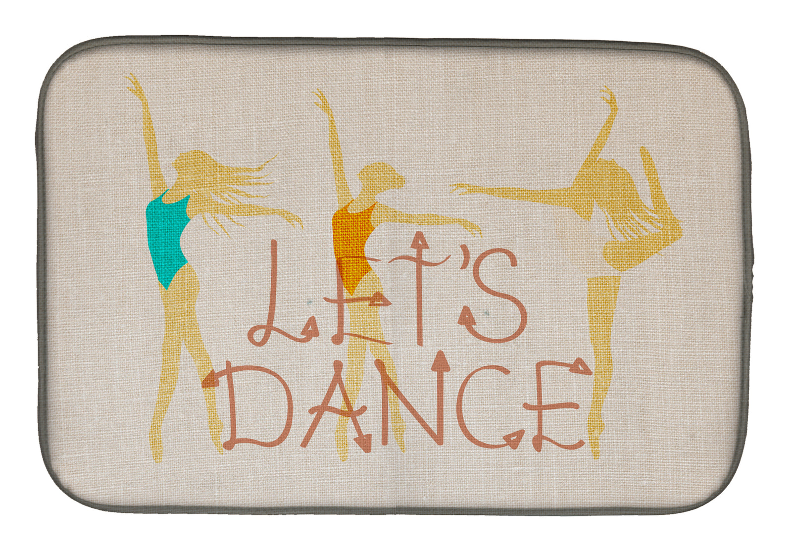 Let's Dance Linen Light Dish Drying Mat BB5376DDM  the-store.com.