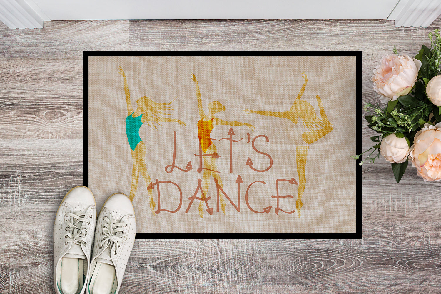 Let's Dance Linen Light Indoor or Outdoor Mat 18x27 BB5376MAT - the-store.com