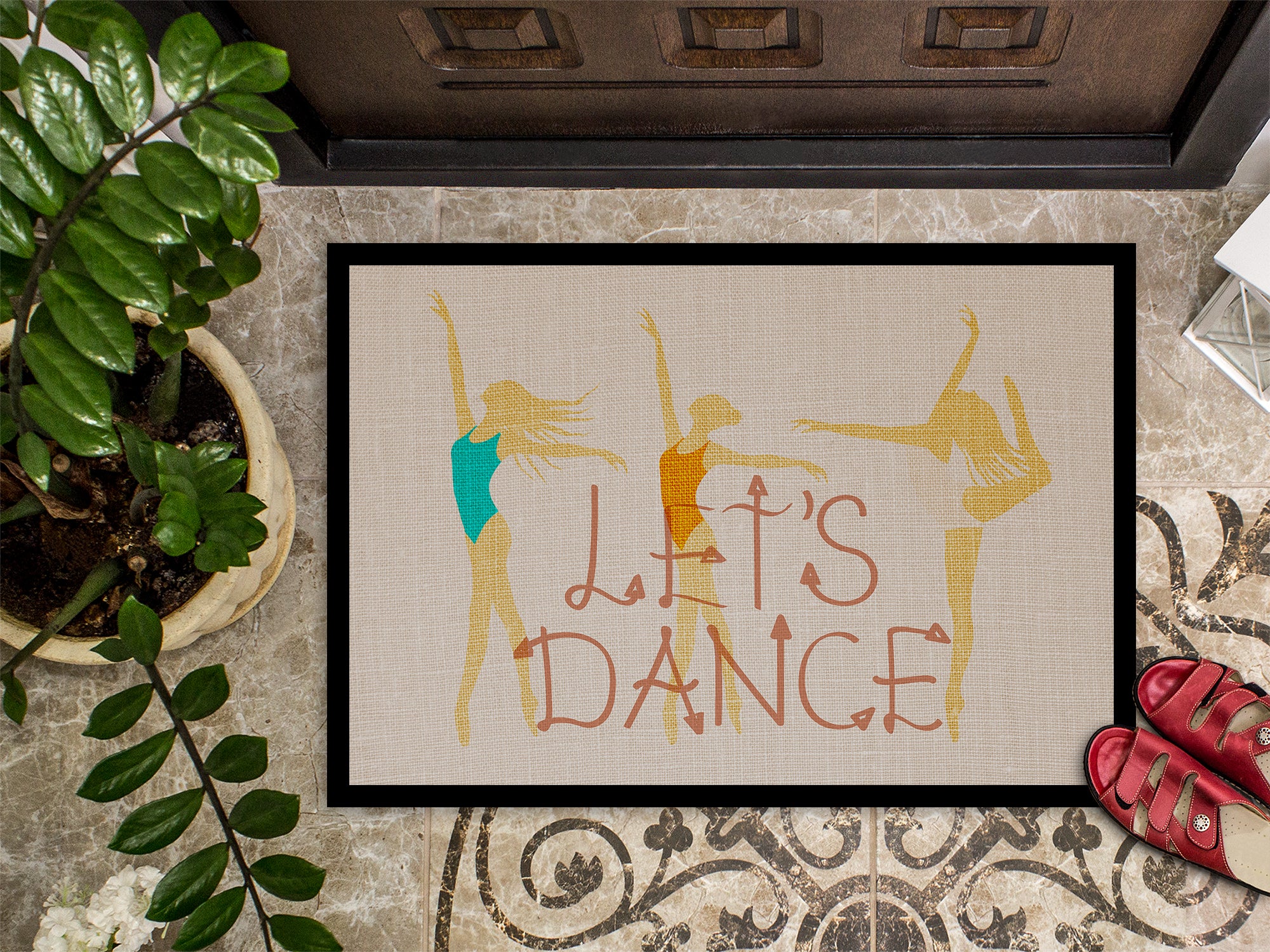 Let's Dance Linen Light Indoor or Outdoor Mat 18x27 BB5376MAT - the-store.com