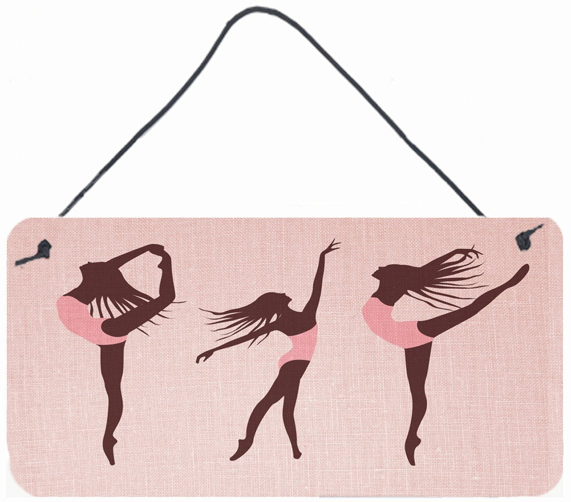 Dancers Linen Pink Wall or Door Hanging Prints BB5377DS812 by Caroline's Treasures