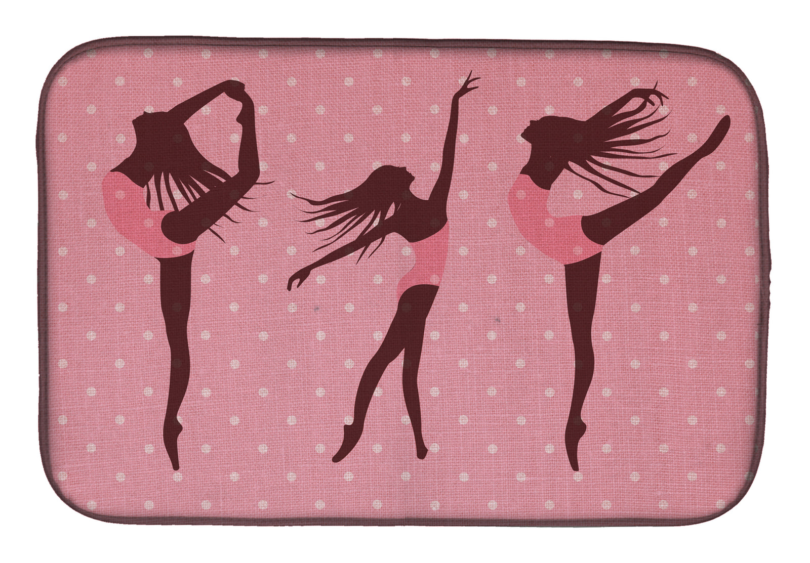 Dancers Linen Pink Polkadots Dish Drying Mat BB5378DDM  the-store.com.