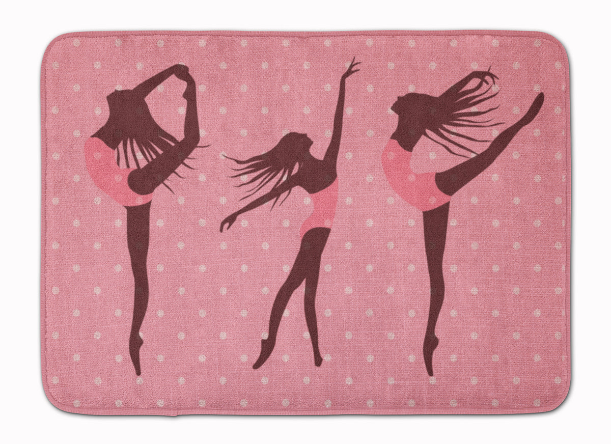 Dancers Linen Pink Polkadots Machine Washable Memory Foam Mat BB5378RUG - the-store.com