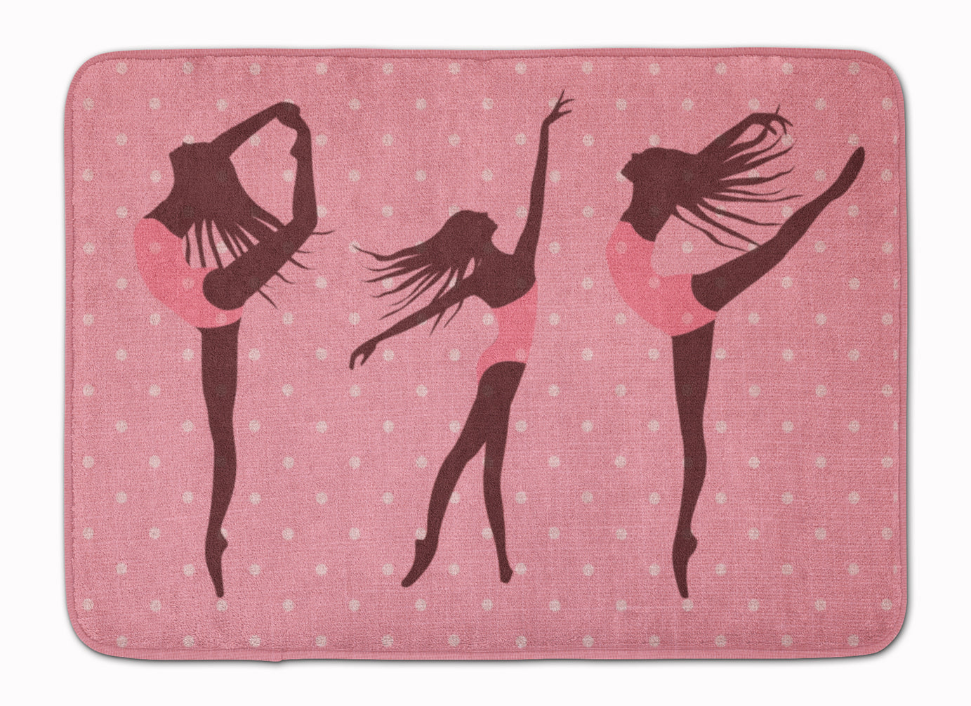 Dancers Linen Pink Polkadots Machine Washable Memory Foam Mat BB5378RUG - the-store.com