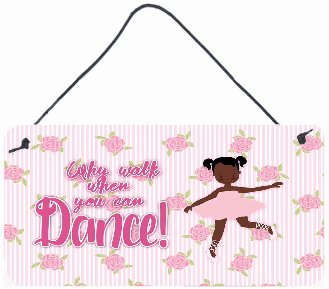 Ballet African American Pigtails Wall or Door Hanging Prints BB5382DS812 by Caroline's Treasures