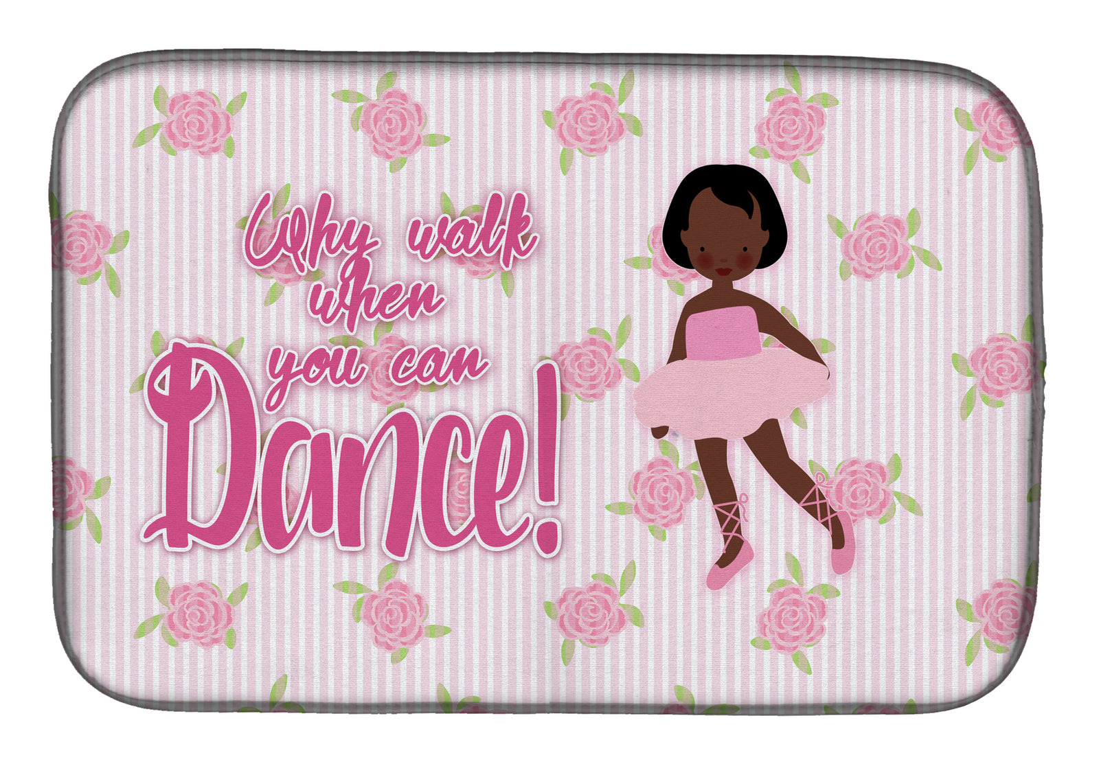 Ballet African American Short Hair Dish Drying Mat BB5384DDM  the-store.com.