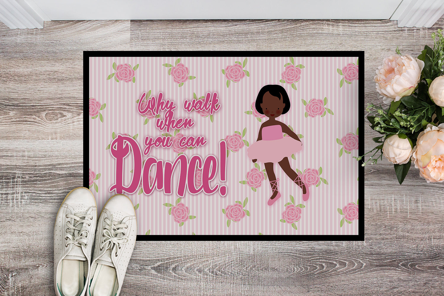 Ballet African American Short Hair Indoor or Outdoor Mat 18x27 BB5384MAT - the-store.com