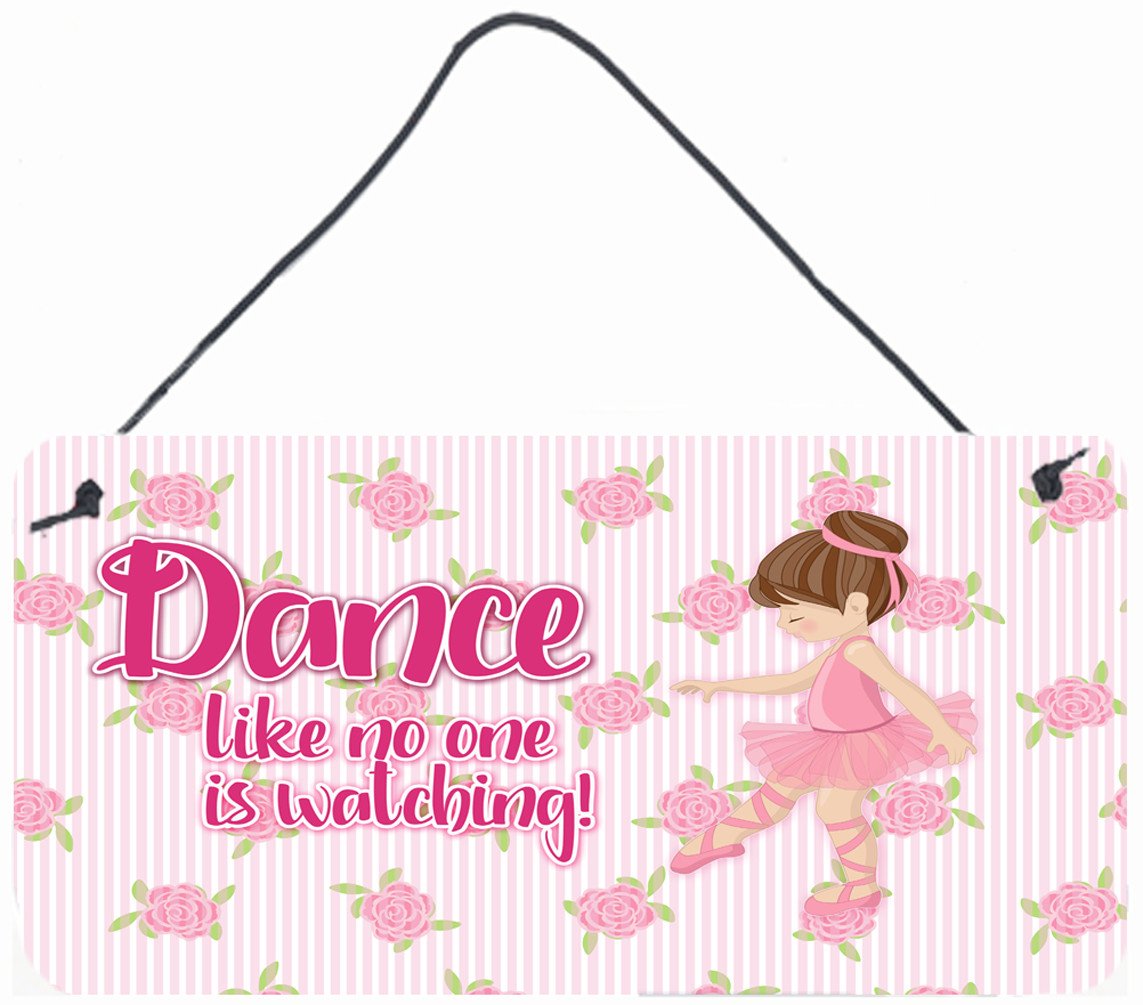 Ballet Dance Brunette Wall or Door Hanging Prints BB5390DS812 by Caroline's Treasures