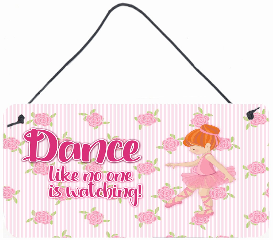 Ballet Dance Red Hair Wall or Door Hanging Prints BB5392DS812 by Caroline&#39;s Treasures