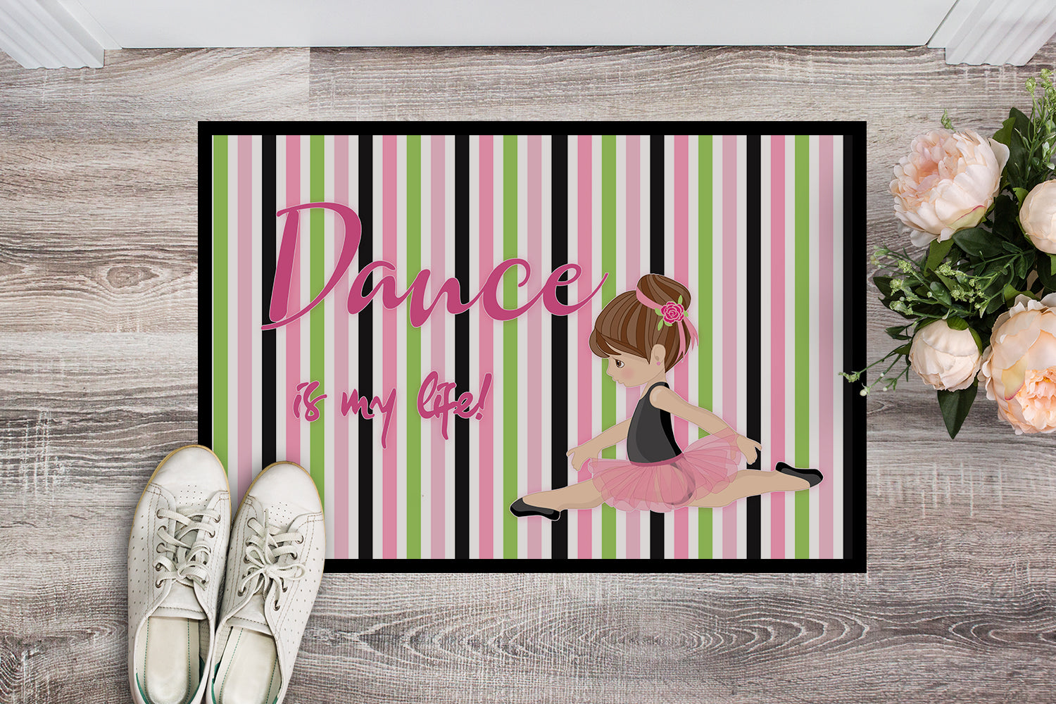 Ballet Dance is my Life Brunette Indoor or Outdoor Mat 18x27 BB5393MAT - the-store.com