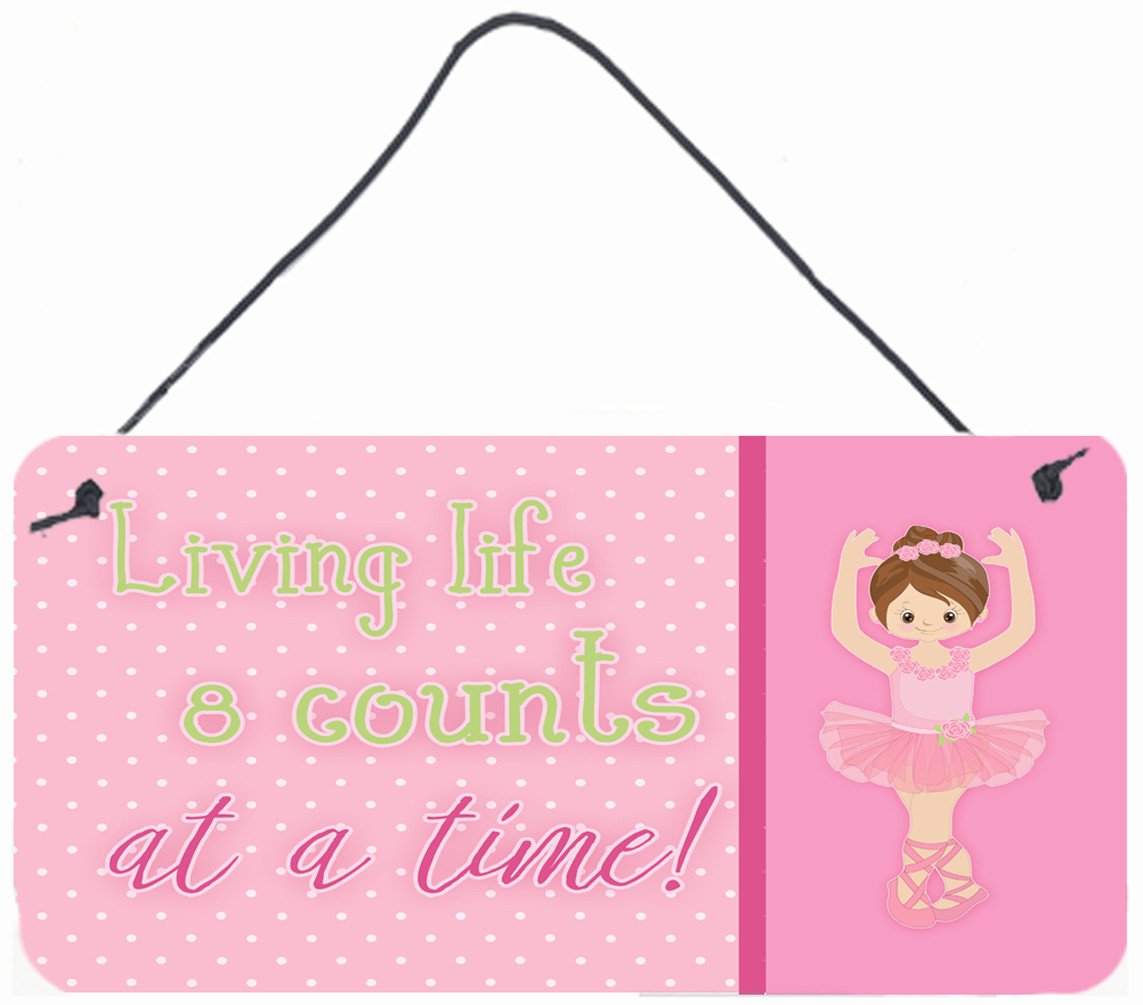 Ballet in 8 Counts Brunette Wall or Door Hanging Prints BB5396DS812 by Caroline&#39;s Treasures