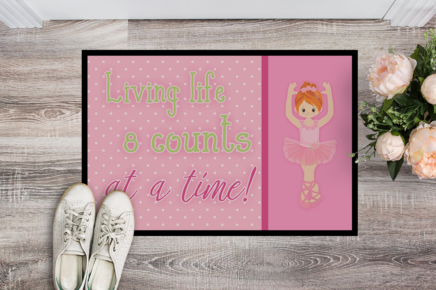 Ballet in 8 Counts Red Hair Indoor or Outdoor Mat 18x27 BB5398MAT - the-store.com