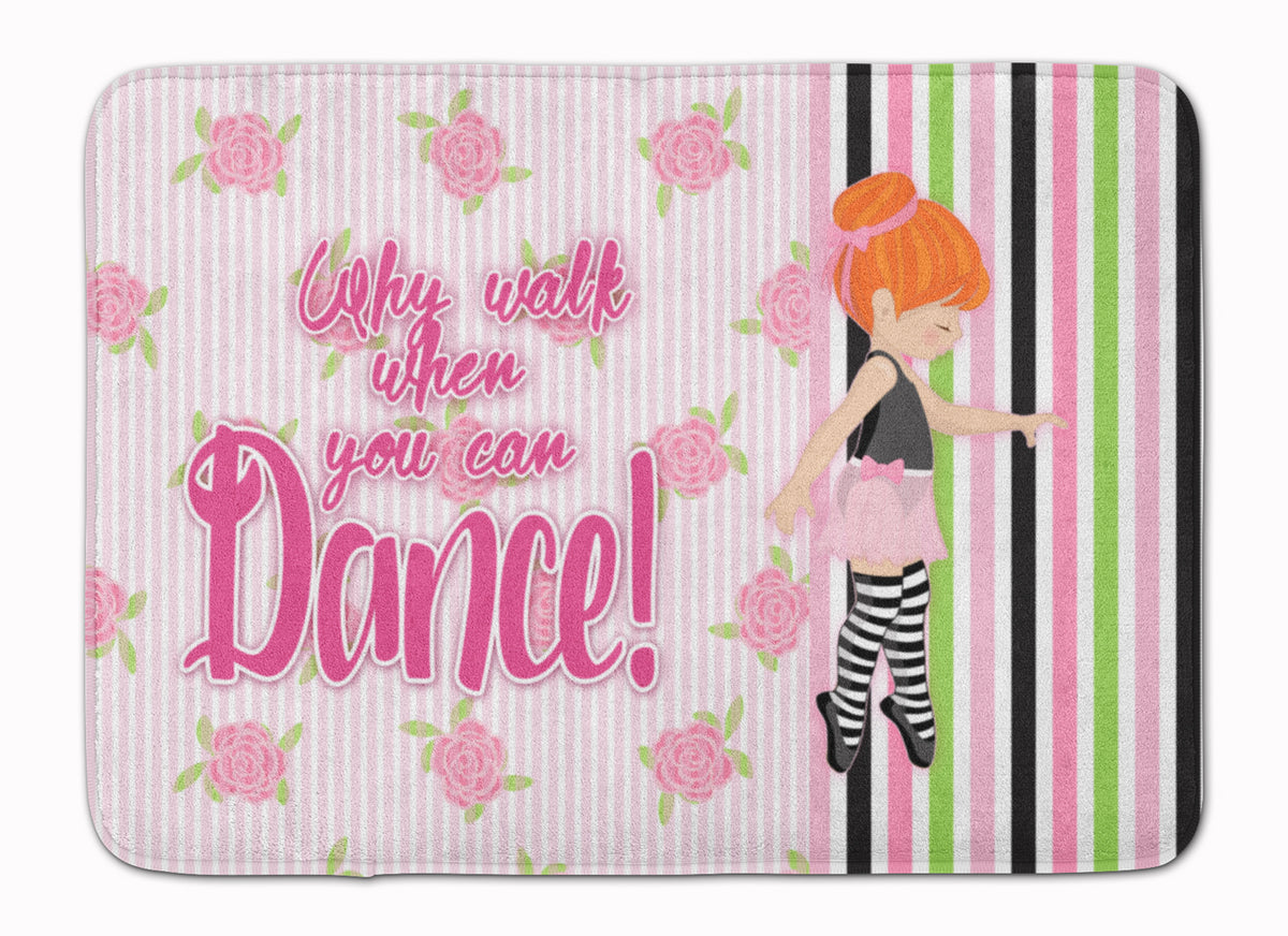 Ballet Dance Stripes Red Hair Machine Washable Memory Foam Mat BB5399RUG - the-store.com