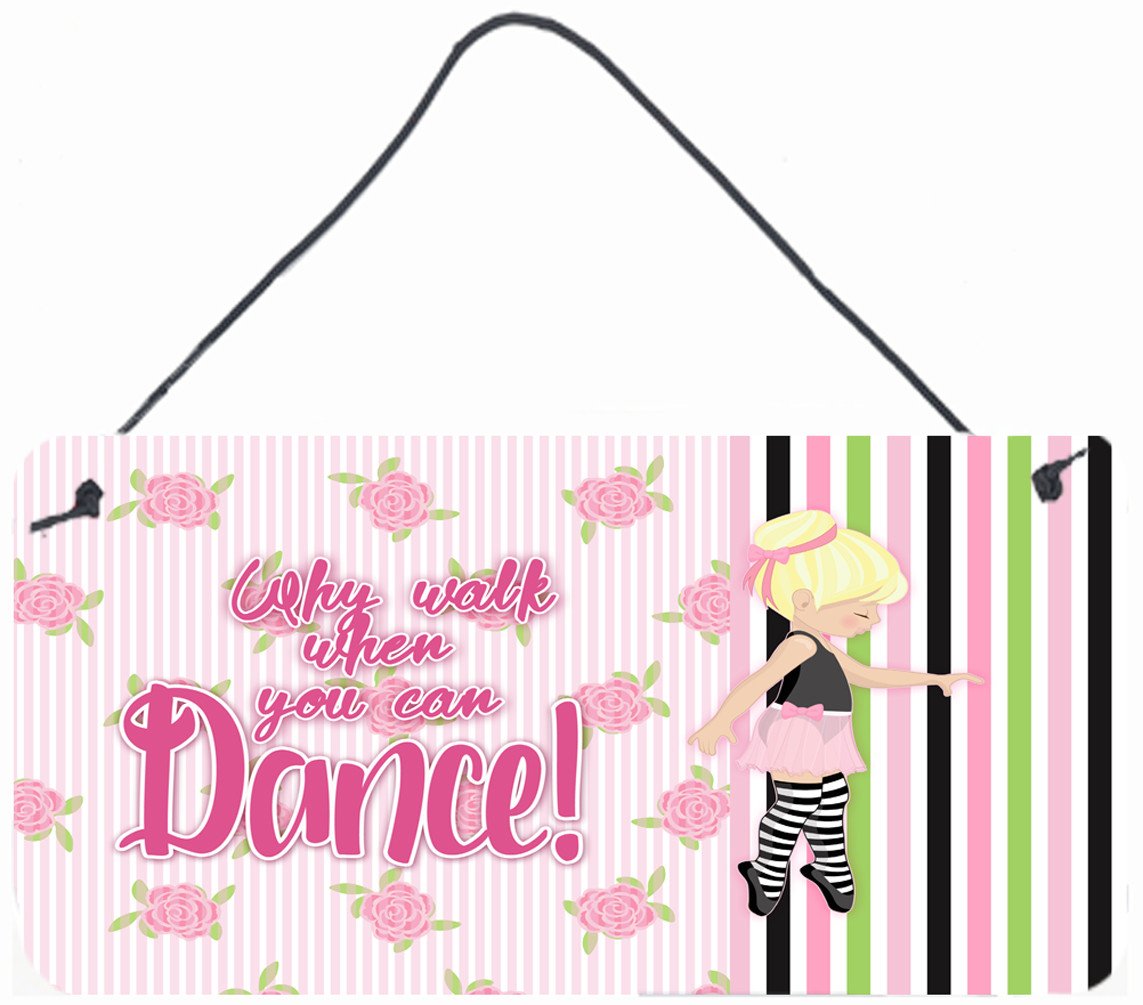 Ballet Dance Stripes Blonde Wall or Door Hanging Prints BB5400DS812 by Caroline&#39;s Treasures