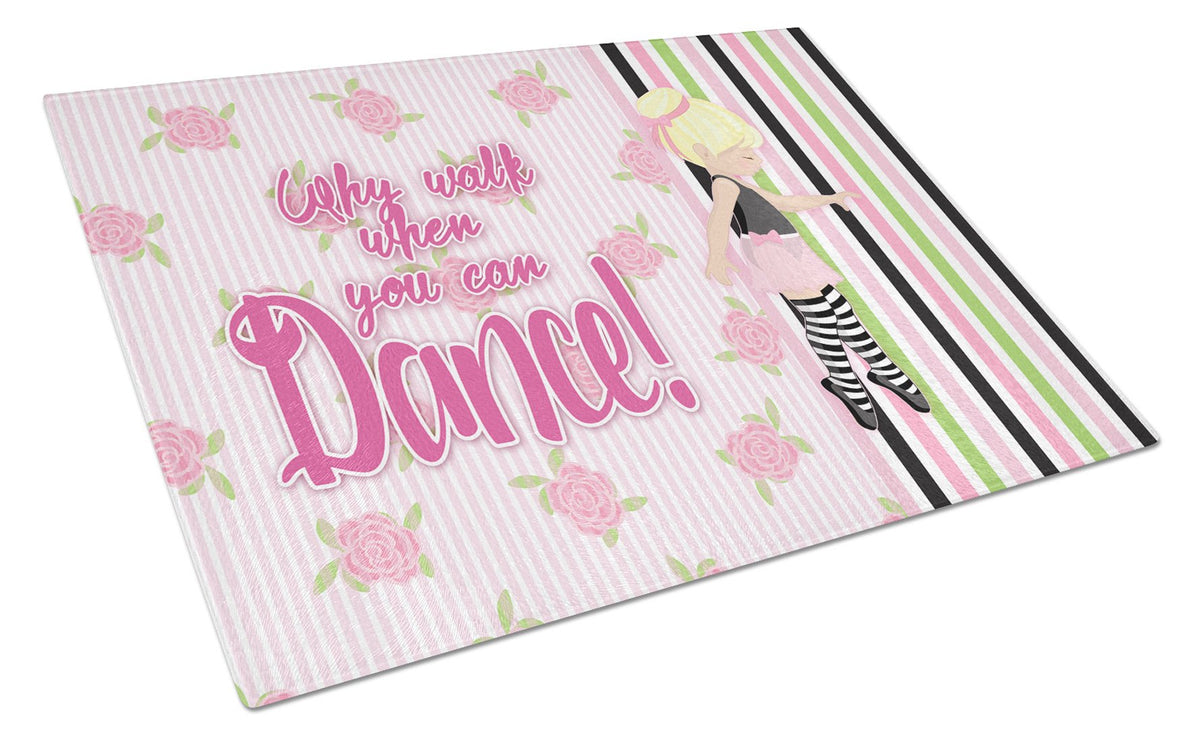 Ballet Dance Stripes Blonde Glass Cutting Board Large BB5400LCB by Caroline&#39;s Treasures