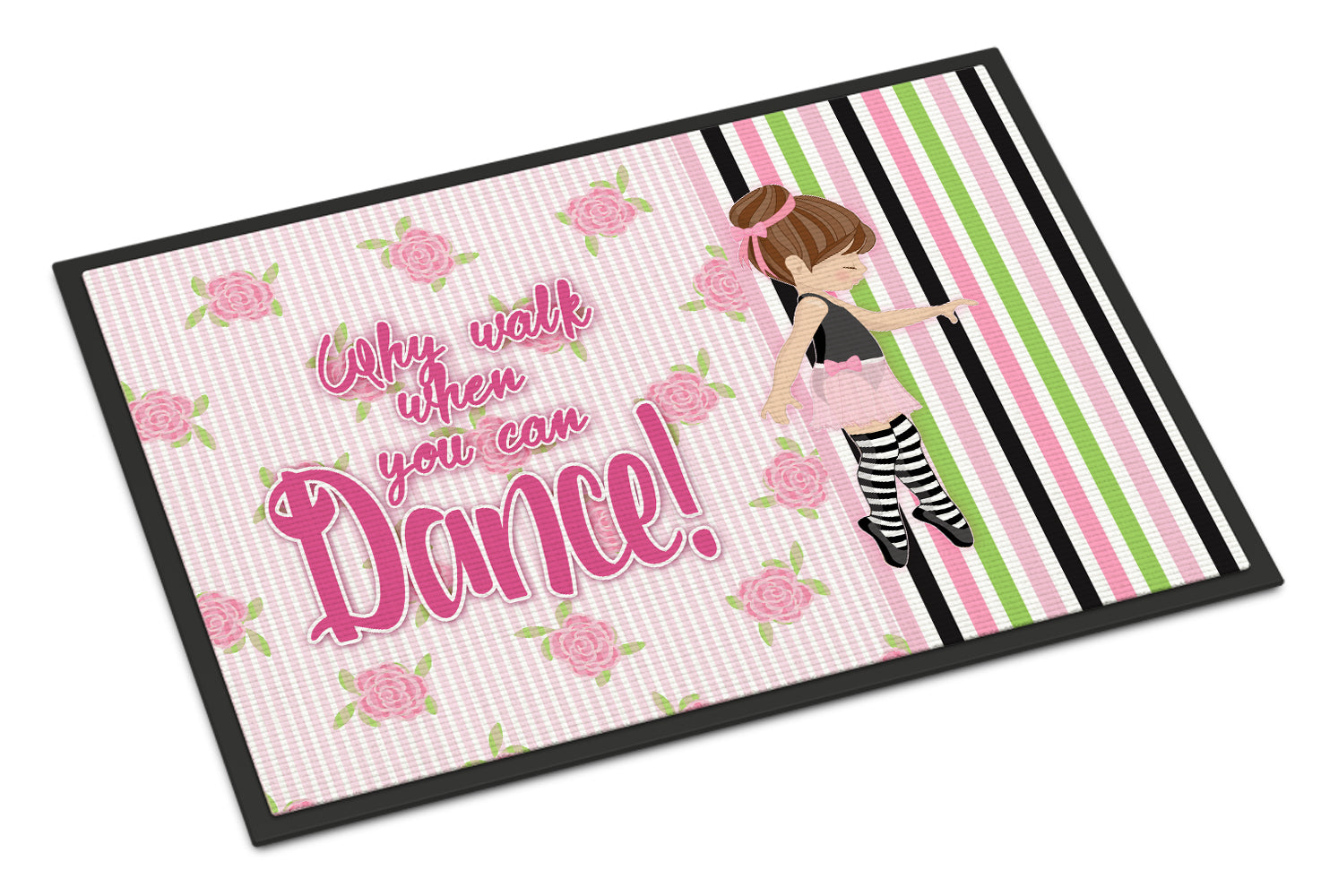 Ballet Dance Stripes Brunette Indoor or Outdoor Mat 18x27 BB5401MAT - the-store.com