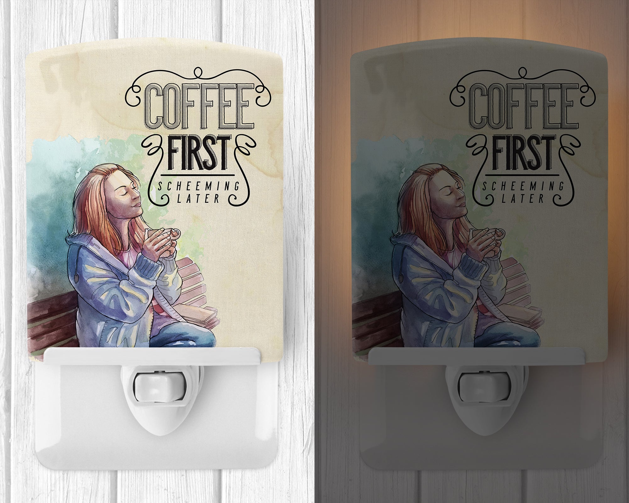 Coffee First Sign Ceramic Night Light BB5403CNL - the-store.com