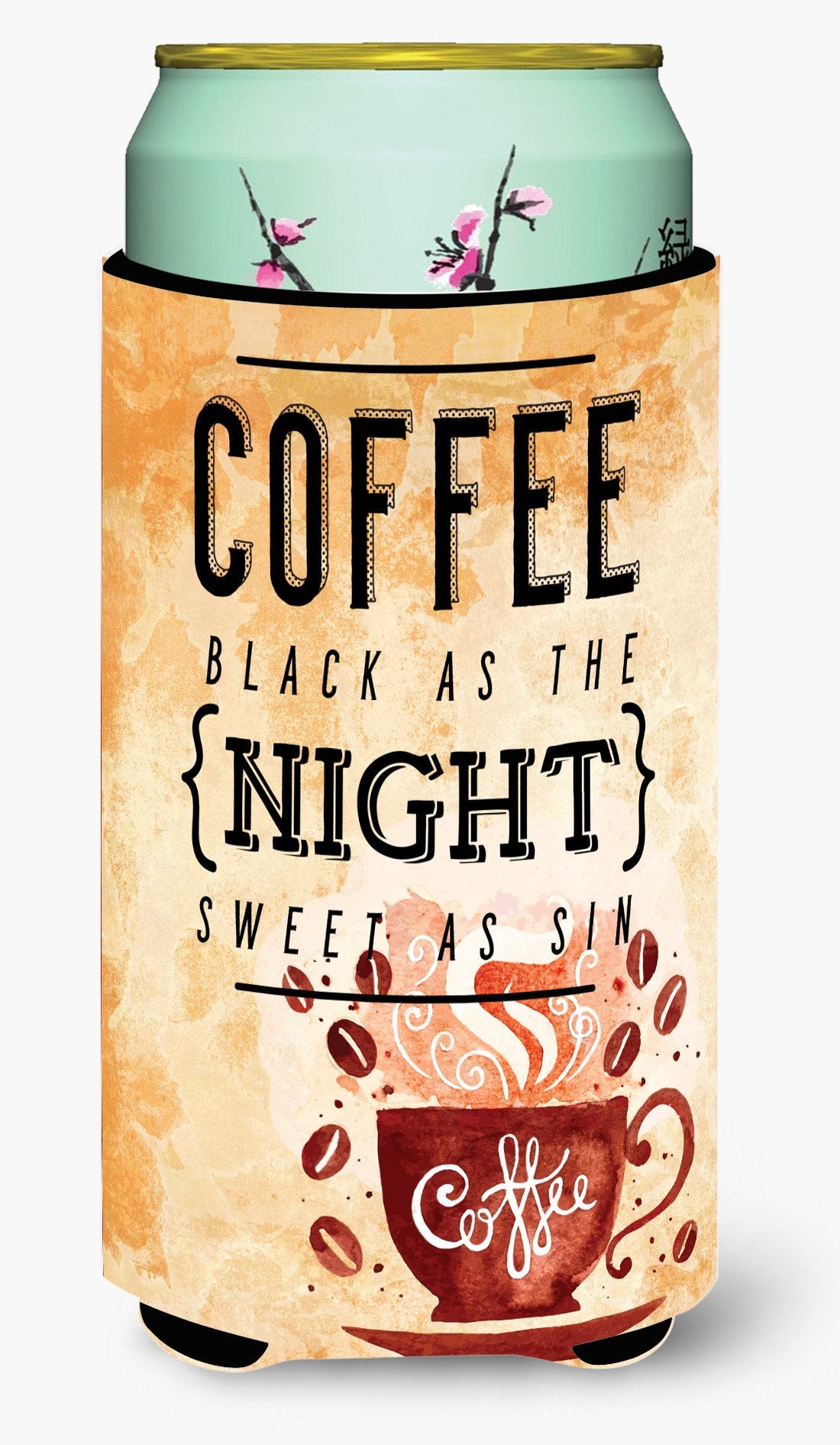 Black Coffee Sign Tall Boy Beverage Insulator Hugger BB5405TBC by Caroline's Treasures