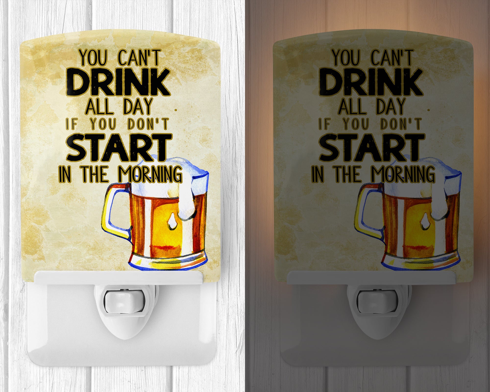 Start Drinking in the Morning Beer Ceramic Night Light BB5412CNL - the-store.com