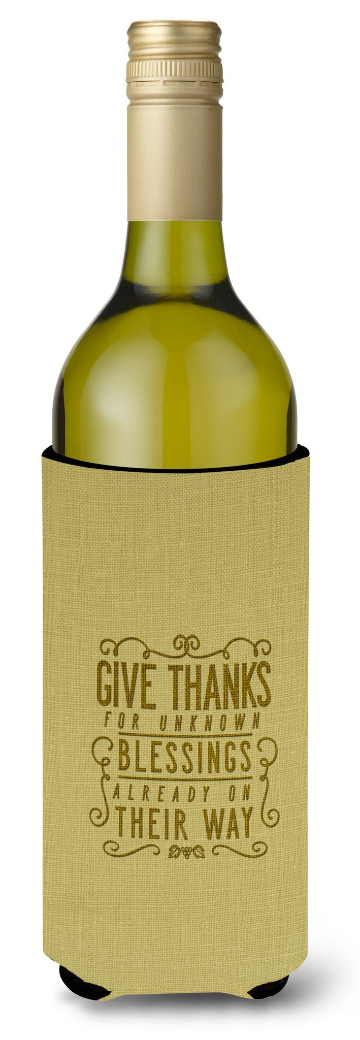 Give Thanks Blessings Wine Bottle Beverge Insulator Hugger BB5457LITERK by Caroline&#39;s Treasures