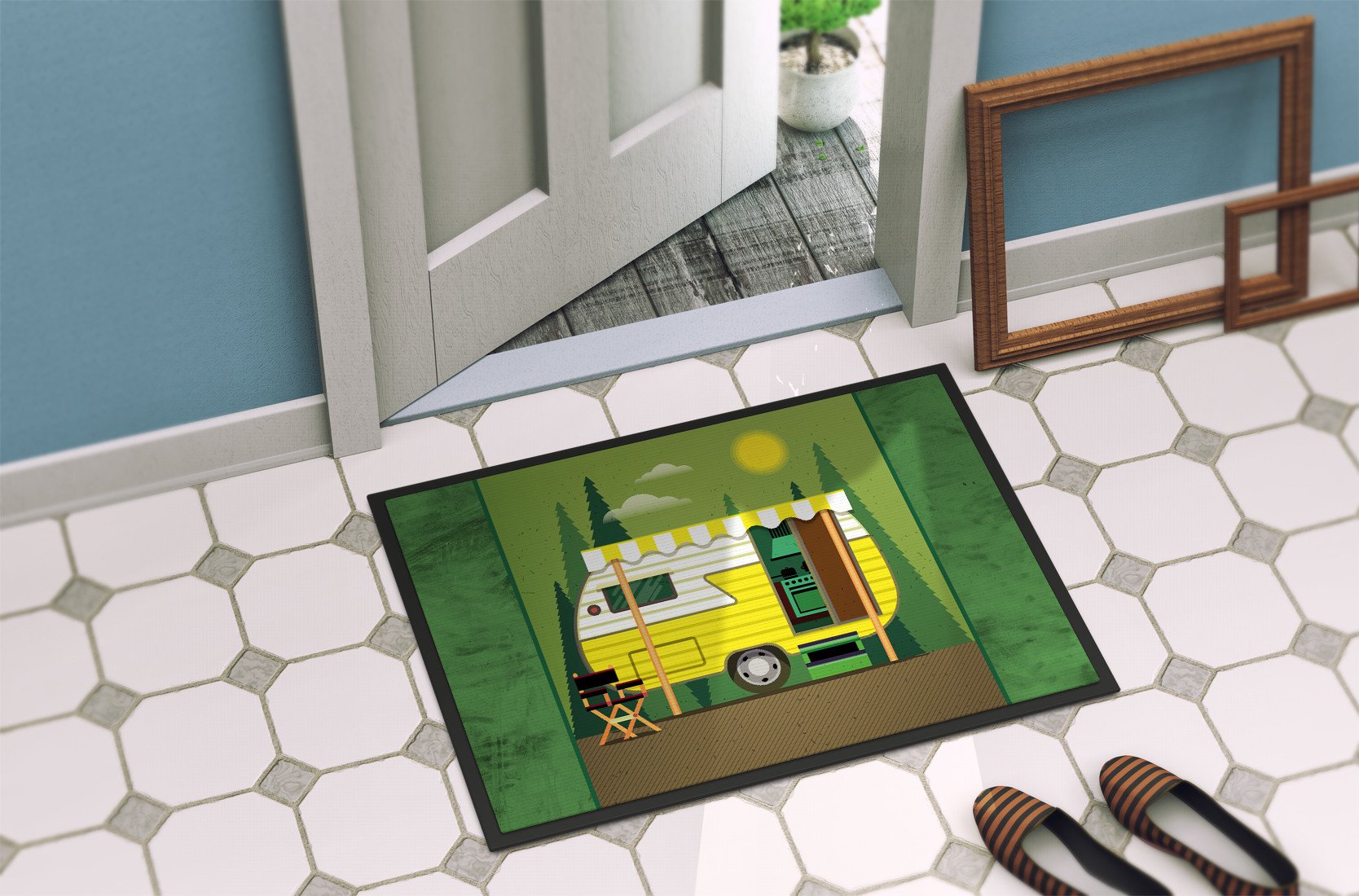 Greatest Adventure Retro Camper Indoor or Outdoor Mat 24x36 BB5478JMAT by Caroline's Treasures