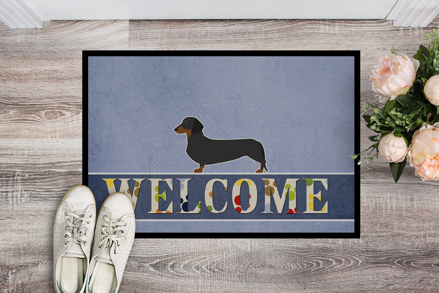 Dachshund Welcome Indoor or Outdoor Mat 18x27 BB5486MAT - the-store.com