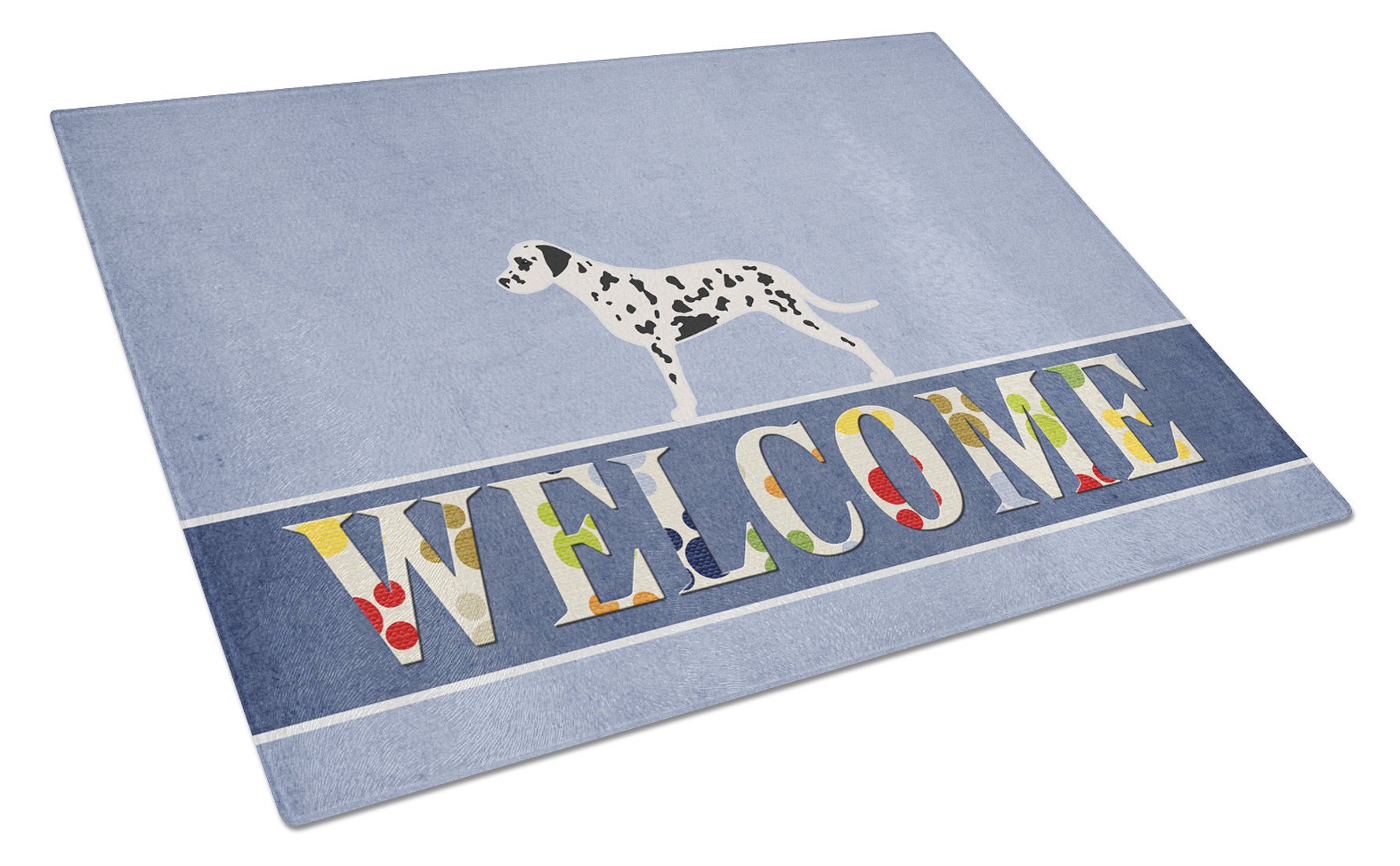 Dalmatian Welcome Glass Cutting Board Large BB5487LCB by Caroline's Treasures