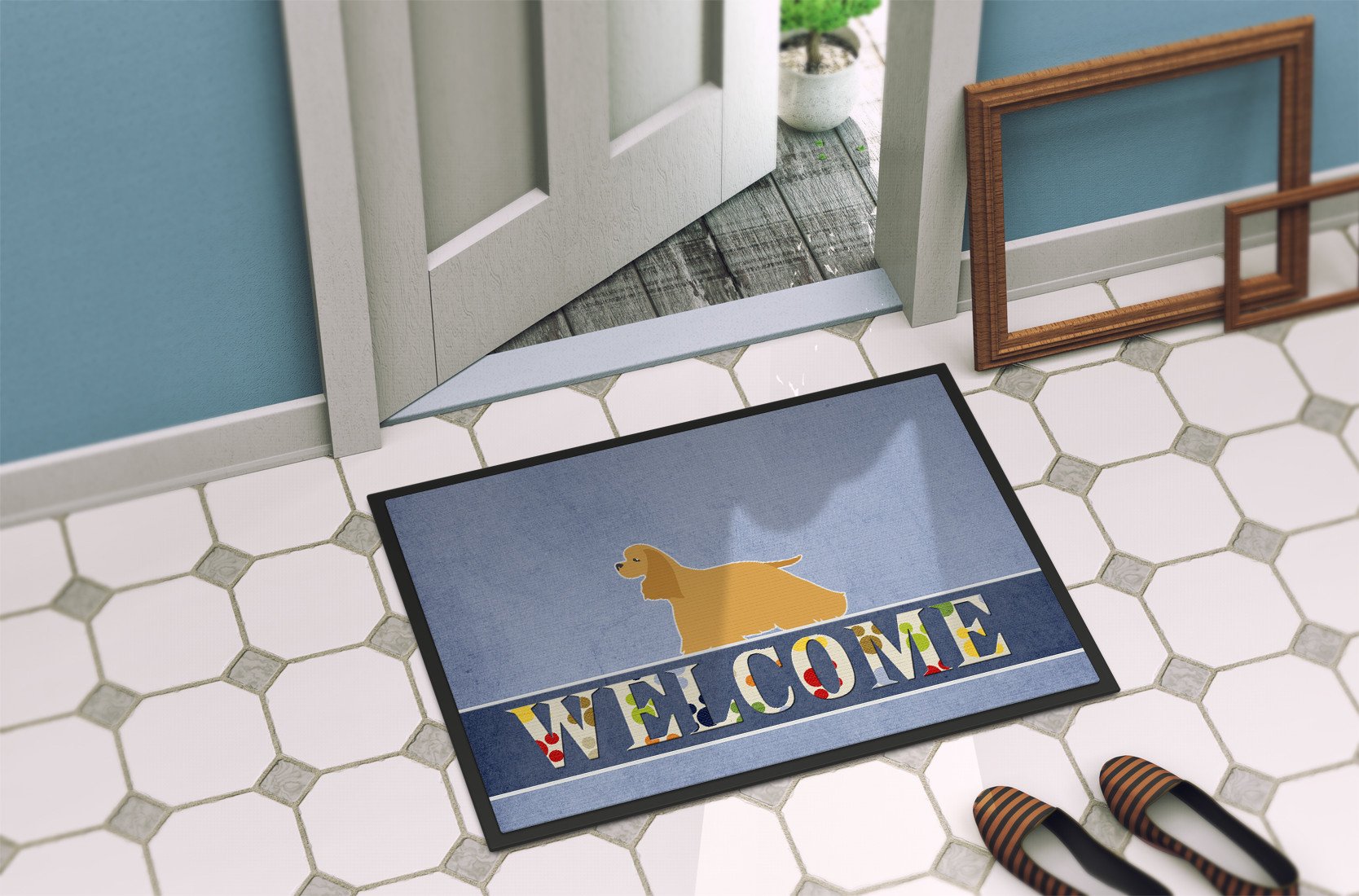 Cocker Spaniel Welcome Indoor or Outdoor Mat 24x36 BB5490JMAT by Caroline's Treasures