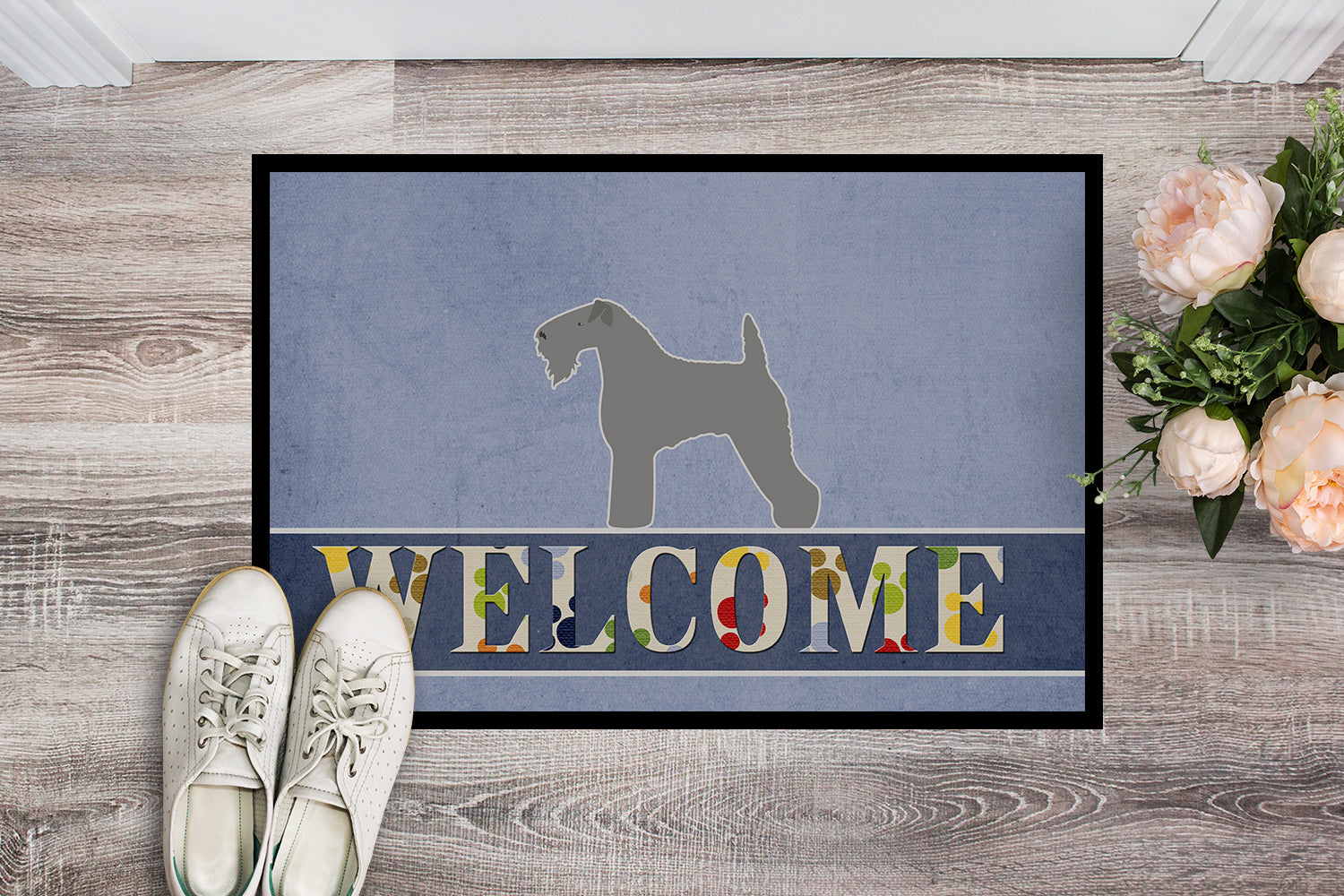 Kerry Blue Terrier Welcome Indoor or Outdoor Mat 18x27 BB5496MAT - the-store.com