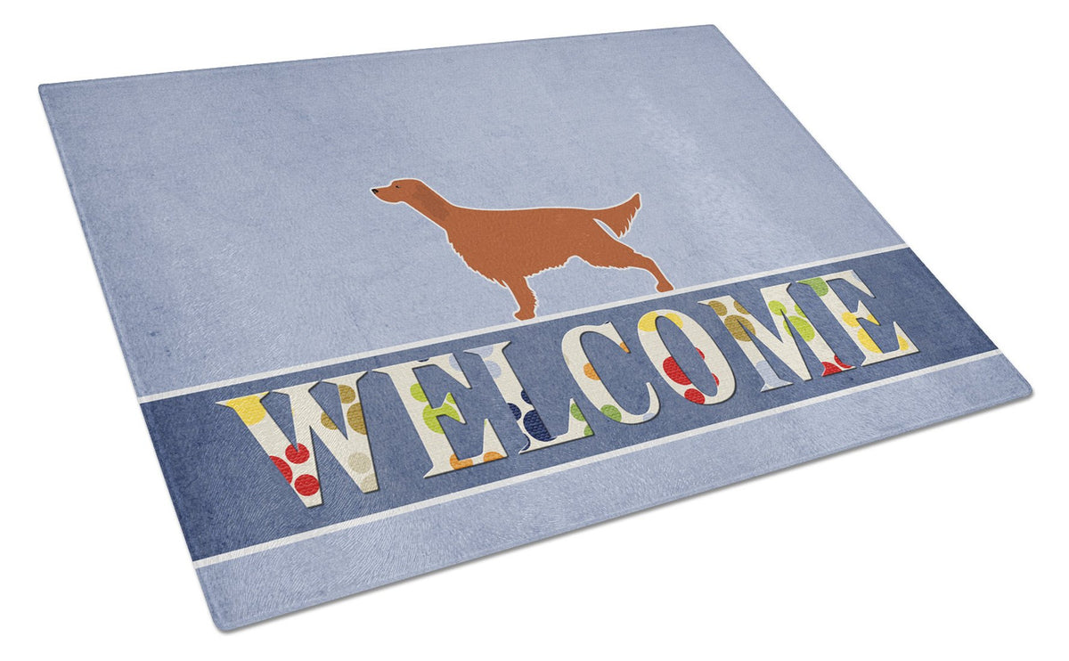 Irish Setter Welcome Glass Cutting Board Large BB5497LCB by Caroline&#39;s Treasures