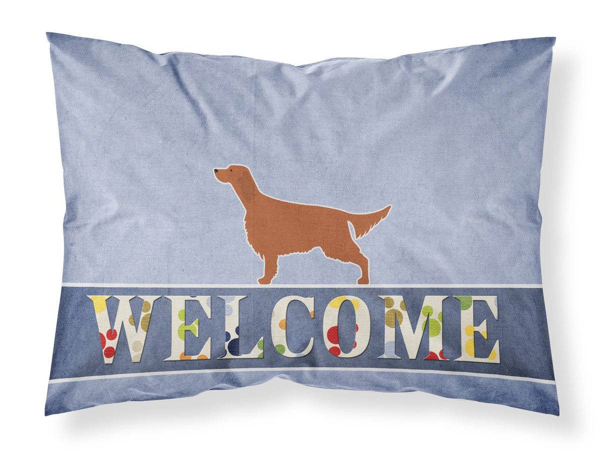 Irish Setter Welcome Fabric Standard Pillowcase BB5497PILLOWCASE by Caroline&#39;s Treasures