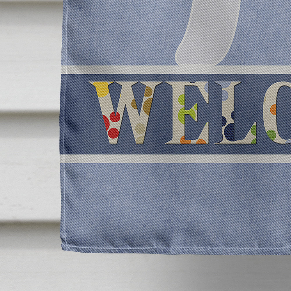 Bedlington Terrier Welcome Flag Canvas House Size BB5498CHF  the-store.com.