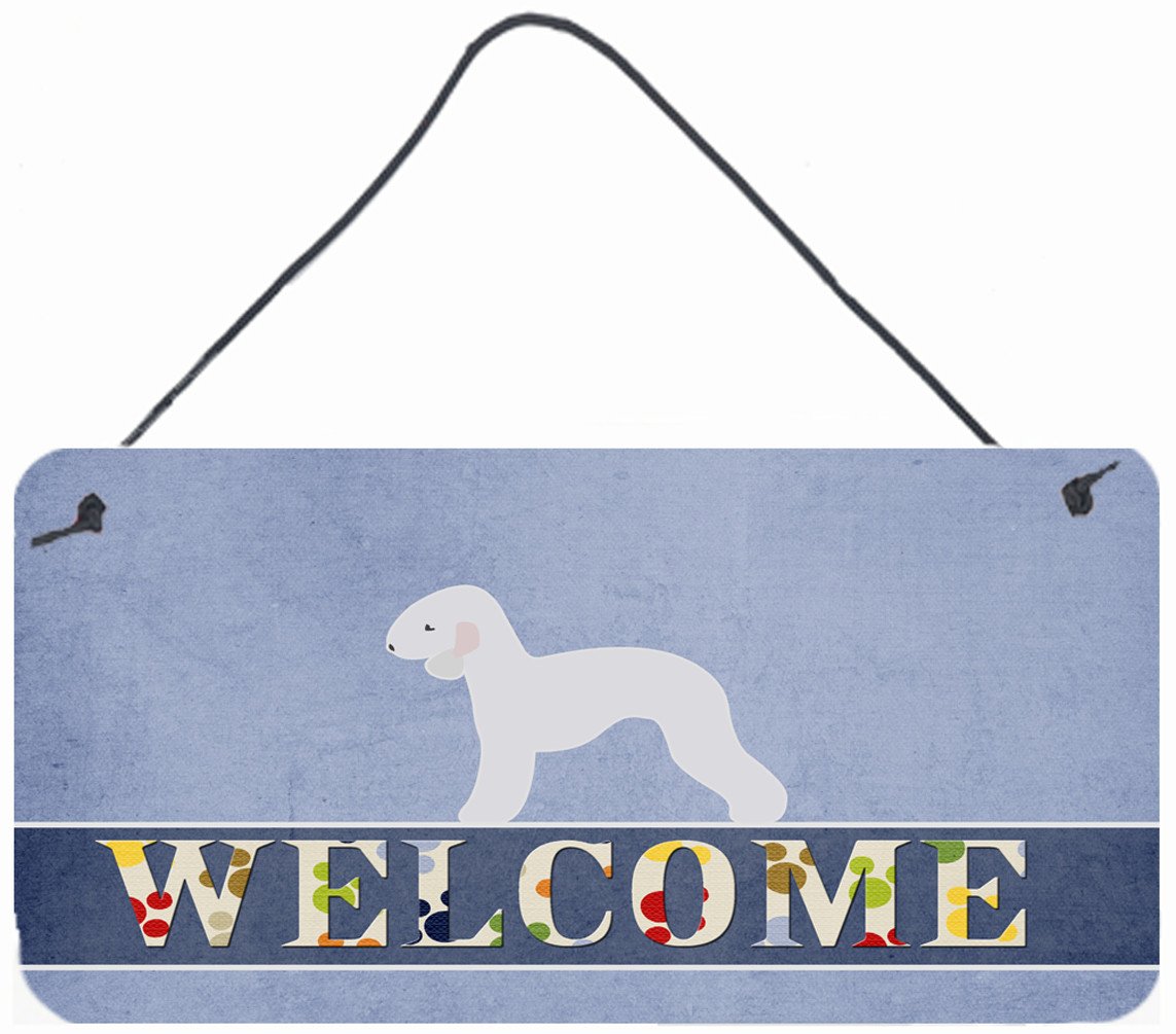 Bedlington Terrier Welcome Wall or Door Hanging Prints BB5498DS812 by Caroline's Treasures