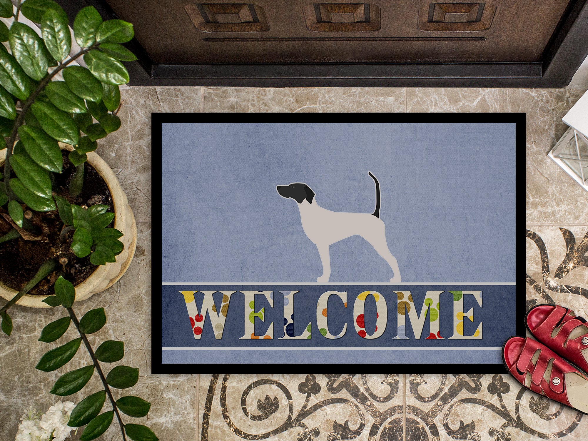 English Pointer Welcome Indoor or Outdoor Mat 18x27 BB5499MAT - the-store.com