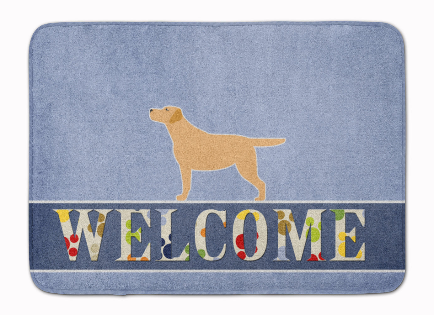 Yellow Labrador Retriever Welcome Machine Washable Memory Foam Mat BB5501RUG - the-store.com