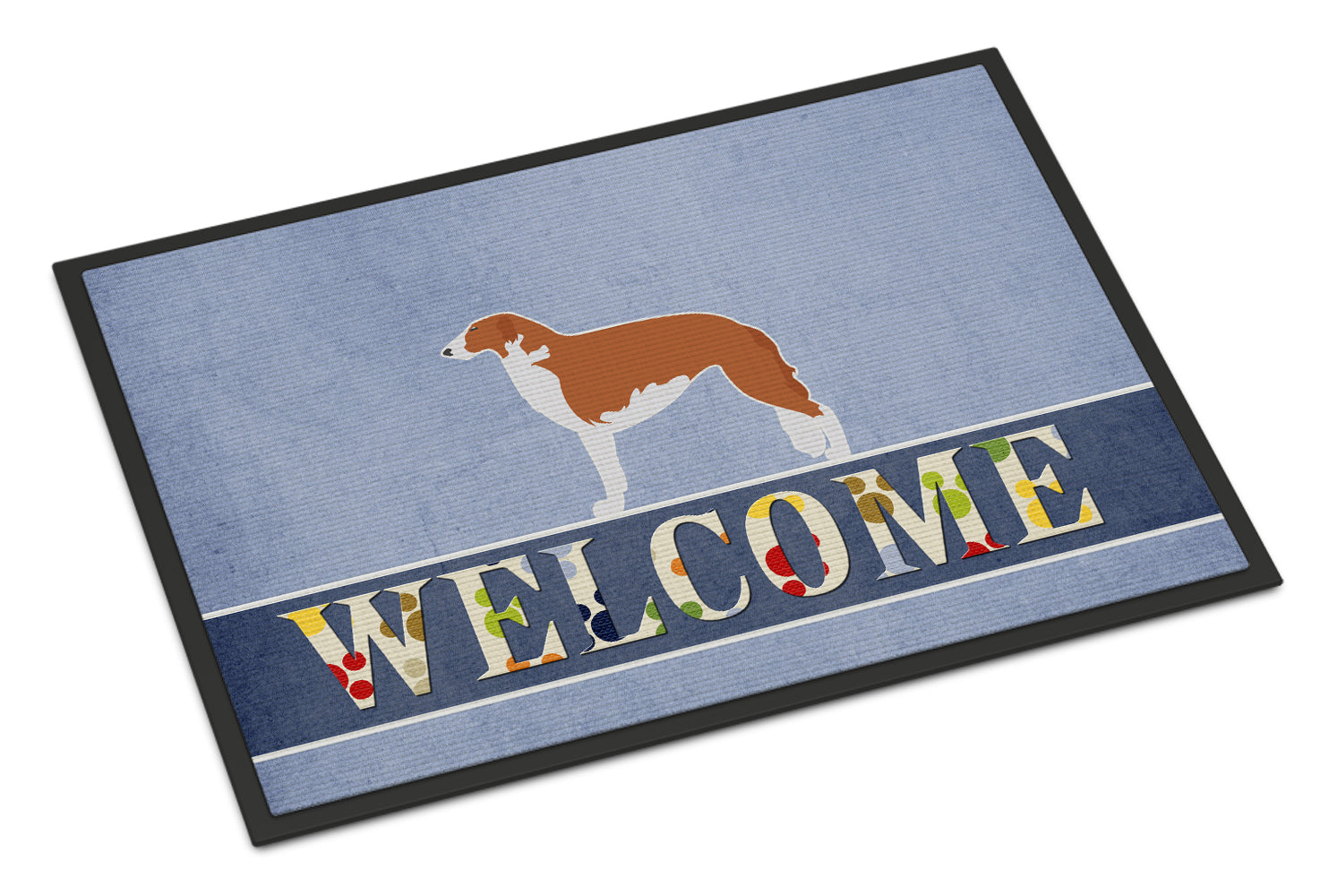 Borzoi Russian Greyhound Welcome Indoor or Outdoor Mat 18x27 BB5503MAT - the-store.com