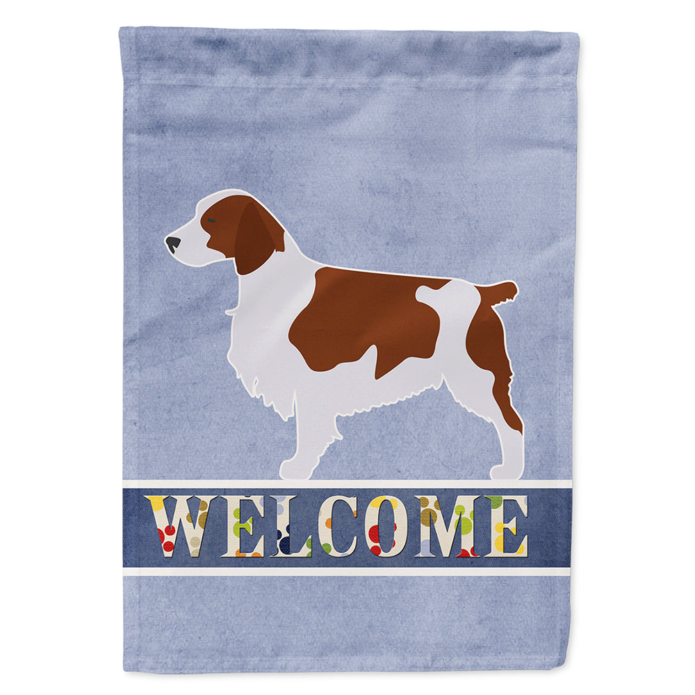 Welsh Springer Spaniel Welcome Flag Canvas House Size BB5504CHF  the-store.com.