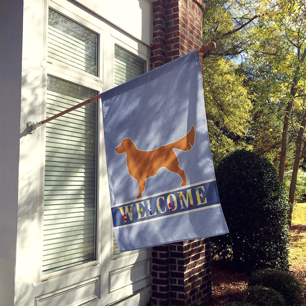 Golden Retriever Welcome Flag Canvas House Size BB5508CHF  the-store.com.