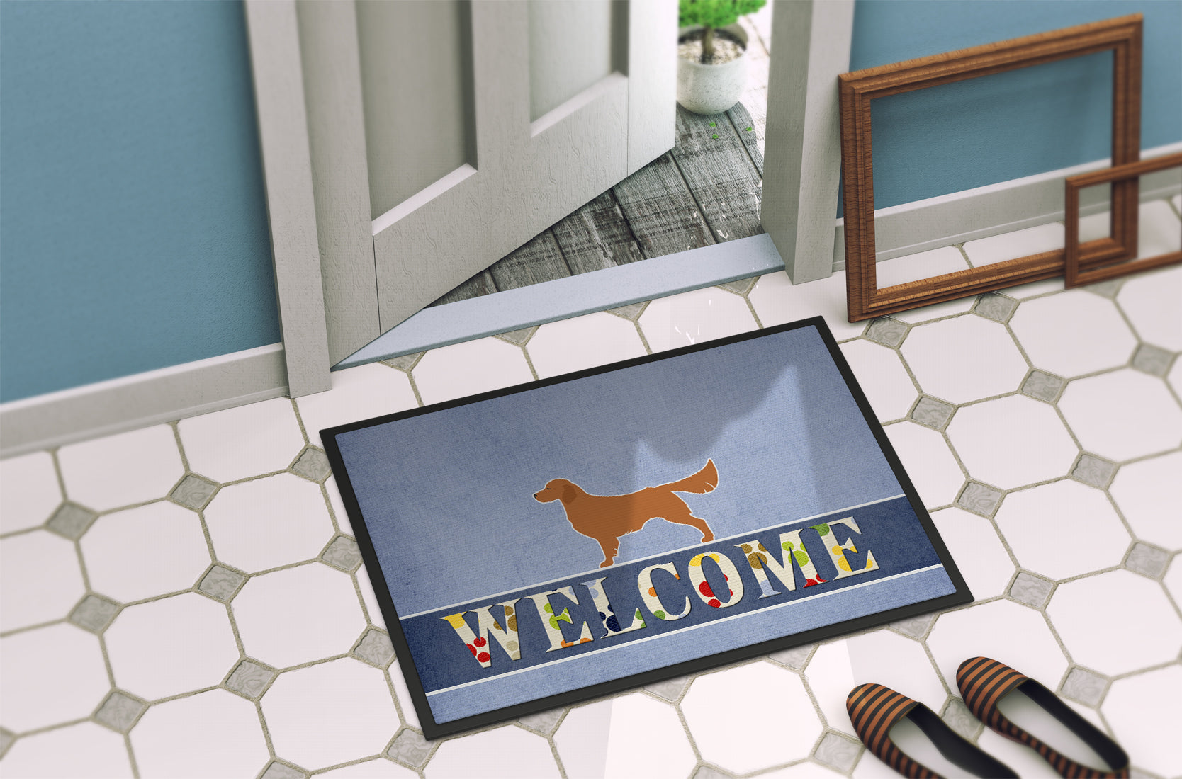 Golden Retriever Welcome Indoor or Outdoor Mat 18x27 BB5508MAT - the-store.com