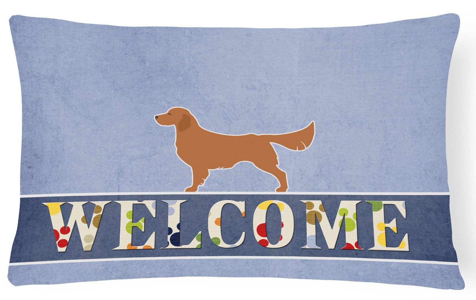 Golden Retriever Welcome Canvas Fabric Decorative Pillow BB5508PW1216 by Caroline's Treasures