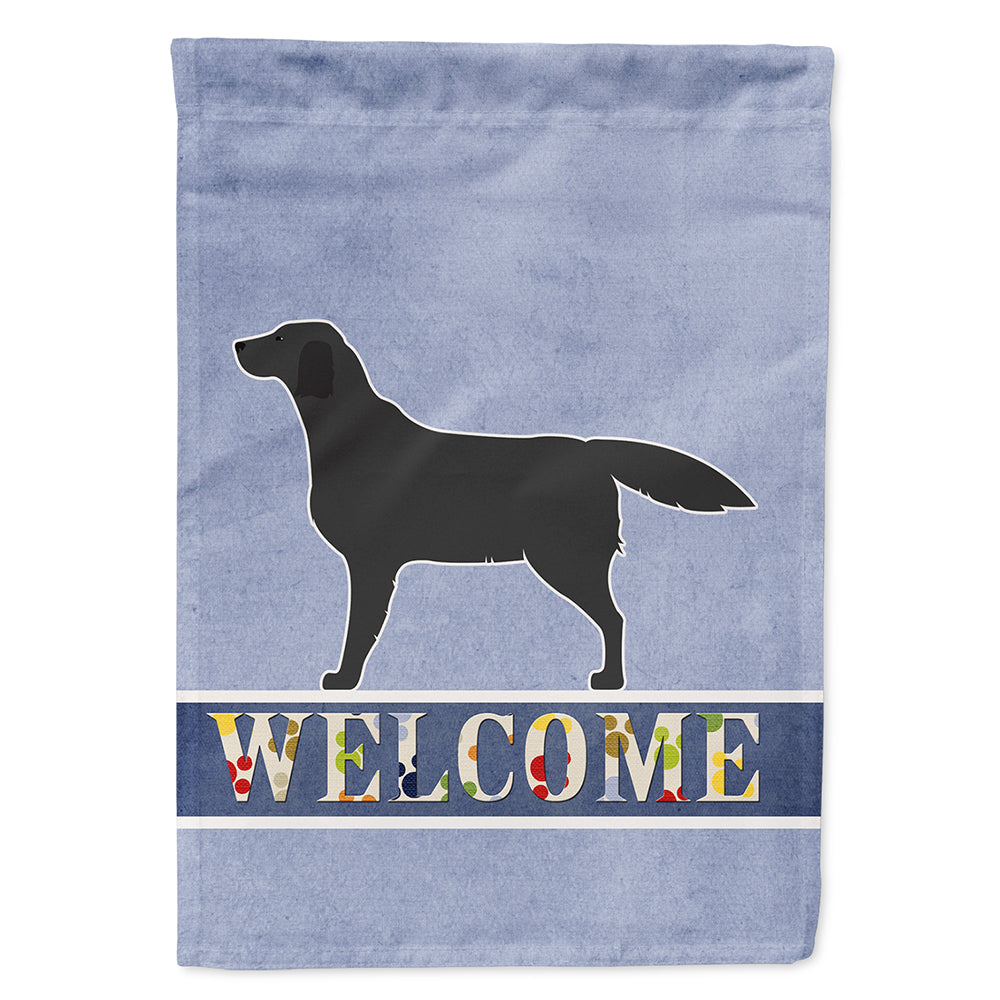 Black Labrador Retriever Welcome Flag Canvas House Size BB5512CHF  the-store.com.