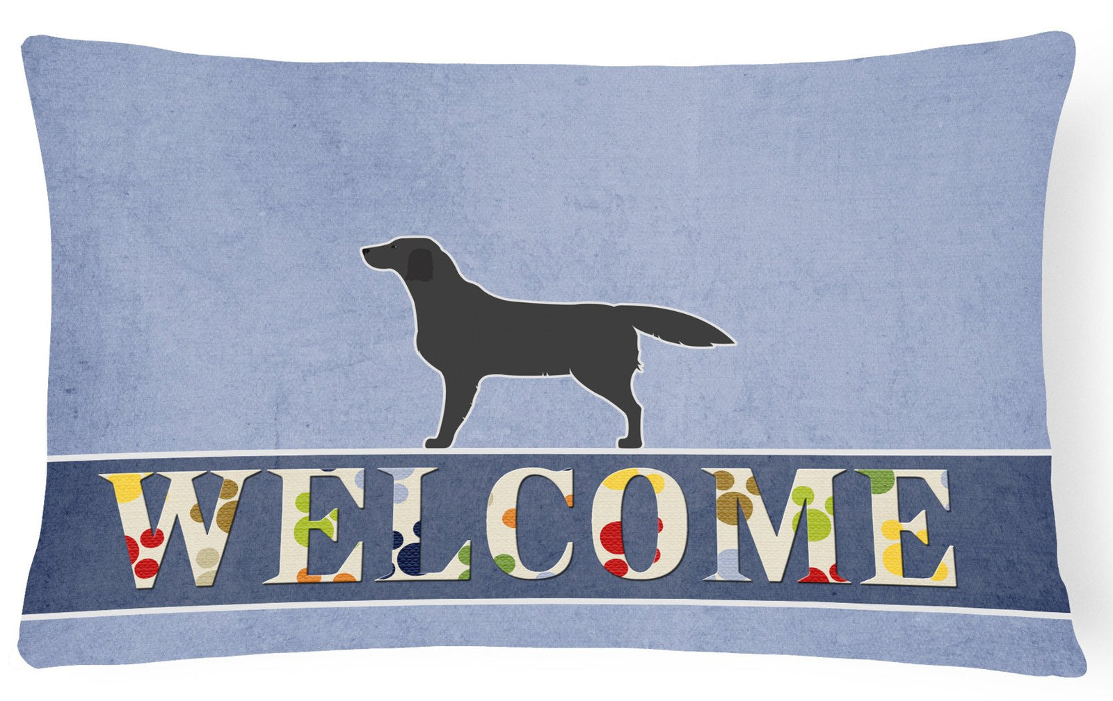 Black Labrador Retriever Welcome Canvas Fabric Decorative Pillow BB5512PW1216 by Caroline's Treasures