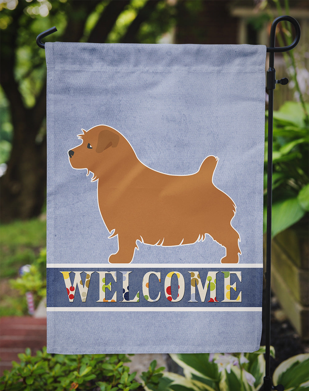 Norfolk Terrier Welcome Flag Garden Size BB5513GF  the-store.com.