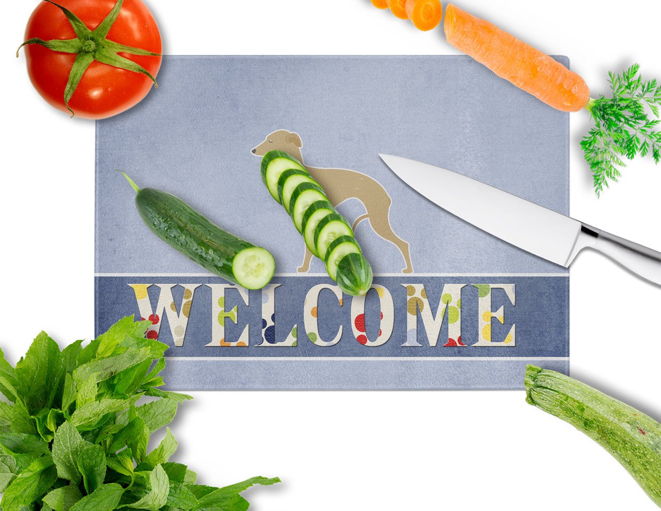 Italian Greyhound Welcome Glass Cutting Board Large BB5518LCB by Caroline's Treasures