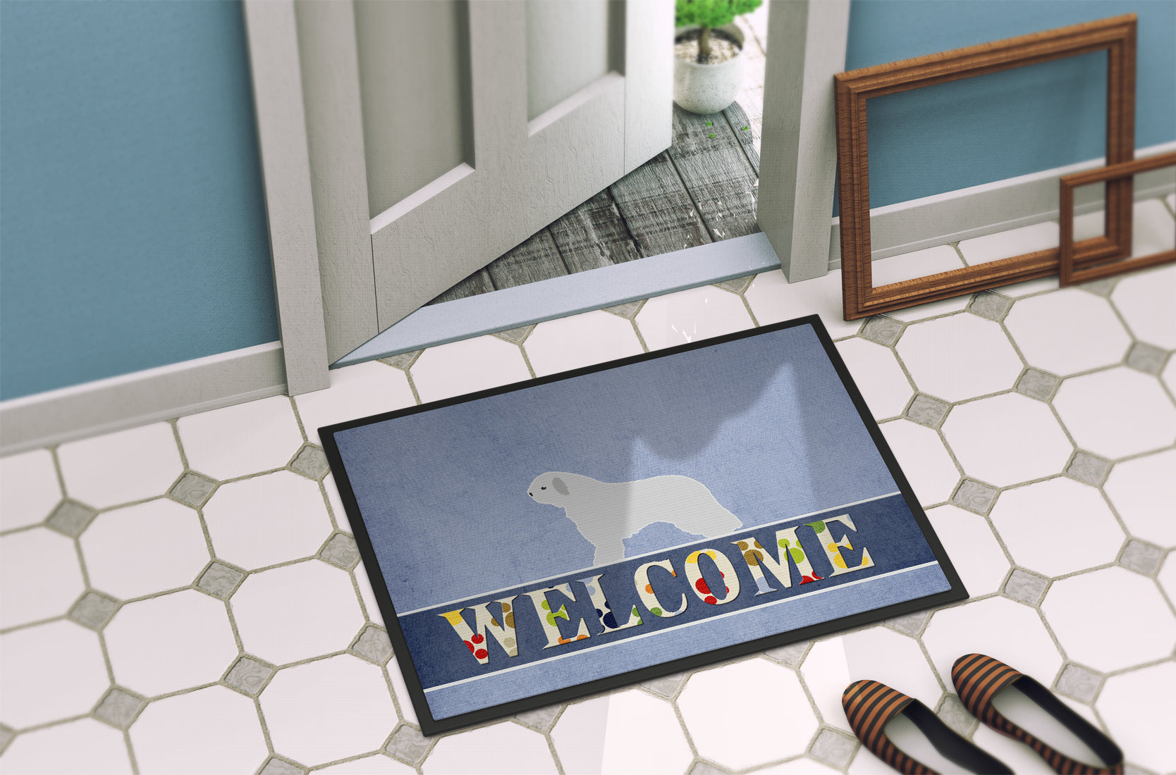 Spanish Water Dog Welcome Indoor or Outdoor Mat 18x27 BB5519MAT - the-store.com