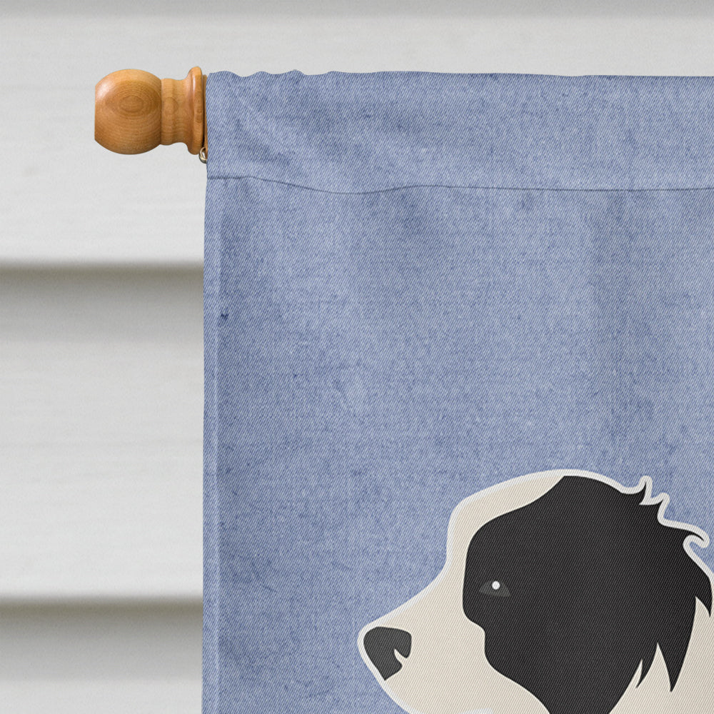 Black Border Collie Welcome Flag Canvas House Size BB5527CHF  the-store.com.