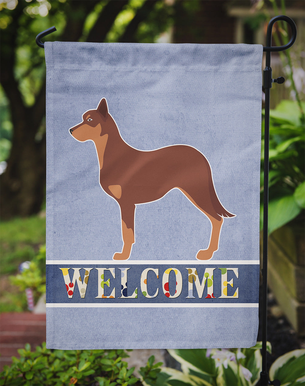 Australian Kelpie Dog Welcome Flag Garden Size BB5533GF  the-store.com.