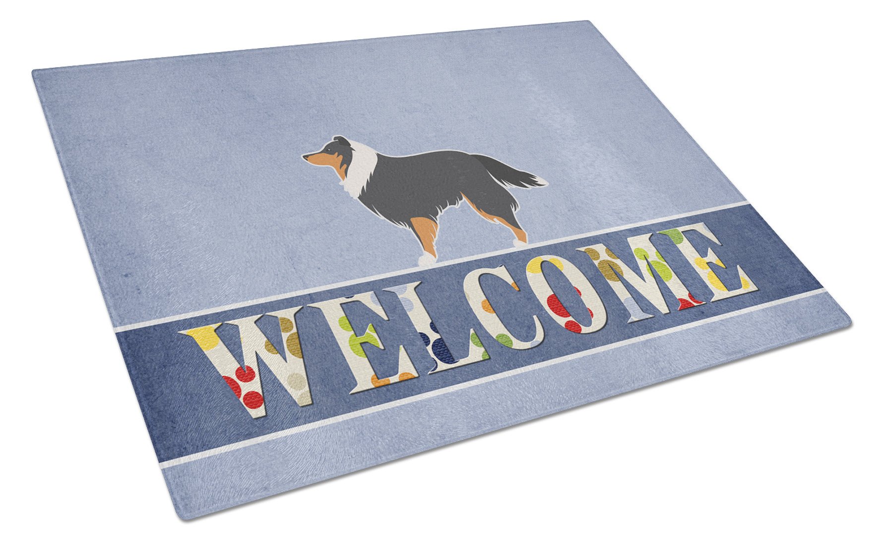 Sheltie/Shetland Sheepdog Welcome Glass Cutting Board Large BB5534LCB by Caroline's Treasures