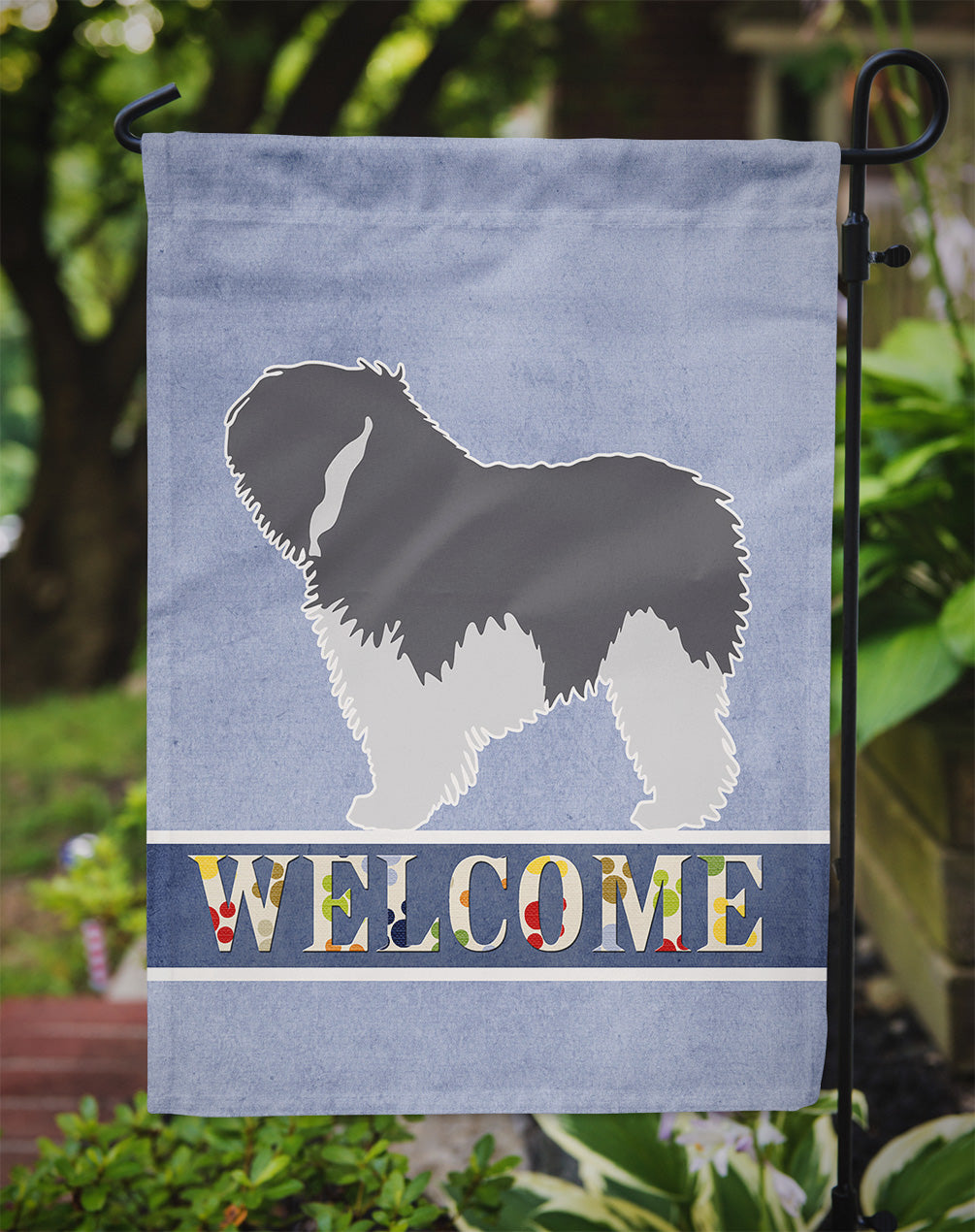 Polish Lowland Sheepdog Dog Welcome Flag Garden Size BB5536GF  the-store.com.